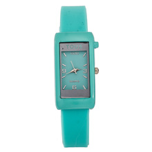 Free shipping 2015 Silicone Jelly square watch male and female couple leisure quartz wristwatch W402