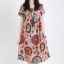 2016 new summer maternity dresses linen print plus size women’s dresses pregnant dresses 16089