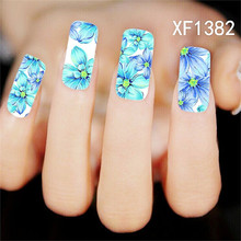 1*sheet french style women beauty flower print stylish water transfer nail art sticker manicure tool decal stickers on nail