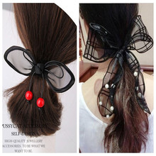 2016 high-grade pearl cute lace bow hair band hair accessories for women scrunchy hair band