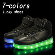 Eur25-37//USB Charging Basket Led Children Shoes With Light Up Kids Casual Boys&Girls Luminous Sneakers Glowing Shoe enfant