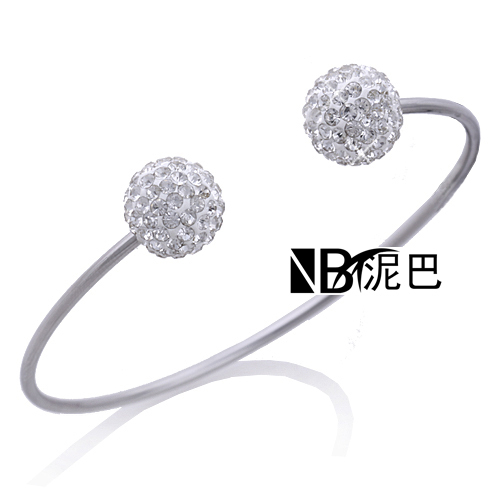 Wholesale Fashion  Stainless Steel Jewelry CZ Crystal Bangles For Women Free Shipping