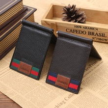 Quality Guarantee Money clip for Cash Holder solid mens wallet genuine leather wallet clips with card ID Case for money