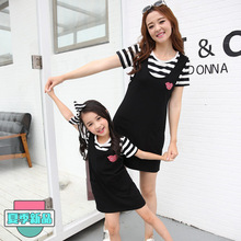 Family Matching Outfit Mother and Daughter Clothes Family Clothing Mom Women Girl Dresses Family Clothing Sets Red White WW02