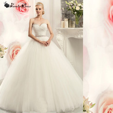 Princess Ball Gown Pretty Tulle Wedding Dress With Detachable Sash font b Vestidos b font font