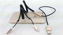 New Arrive Two In One Micro USB Mobile Phone Cables 85CM Zipper Data Line Sync Charger