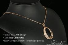 Vintage CZ Diamond Necklaces Pendants 18K Rose Gold Plated Fashion Brand Rhinestone Jewellery Jewelry For Women