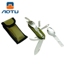 Travel Kit Camping Equipment screwdriver Knife Alloy Aluminum Survival Gear Spoon Fork