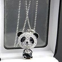 N012 Full of crystals panda pendant necklaces for women jewelry wholesale charm  B3.7