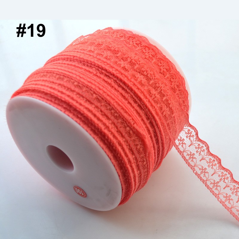 Lace Trim Embroidery Appliques Wedding, 100Yards/Roll 22MM 18 Color Lace Trim, Polyester Fabric Embroidered Lace RibbonLace Trim Embroidery Appliques Wedding, 100Yards/Roll 22MM 18 Color Lace Trim, Polyester Fabric Embroidered Lace Ribbon#19