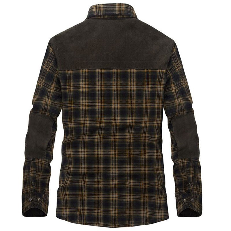 2015 New Winter Men\'s Slim Fit Warm Shirt Cotton Plus Size Thicken Fleece Dress Shirt Men\'s Casual Plaid Long-Sleeve Shirt M~3XL (12)