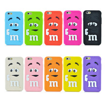 Fashion Soft Silicon Back Cover 3D Cute Cartoon M&M Chocolate Beans Colorful Rainbow Bow Phone Case For iphone 5 5S 5C PT1356