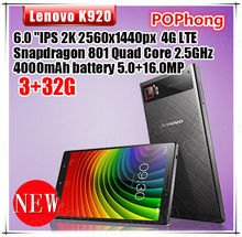 Original Lenovo VIBE Z2 Pro K920 4G FDD LTE Smartphone 6 0 inch 2560x1440px Touch Screen