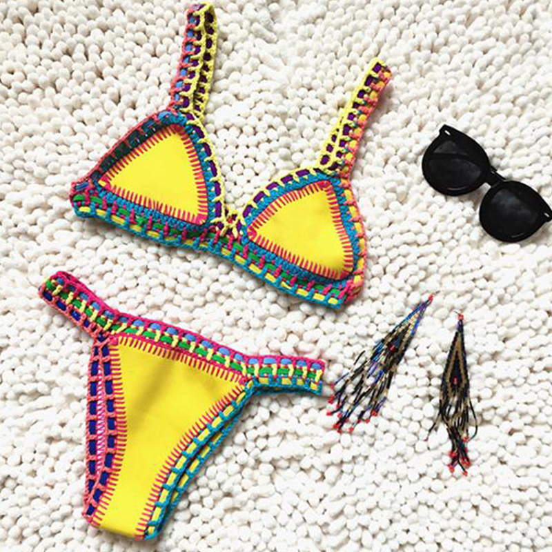 Sexy Handmade Crochet Bikini Set Fashion 2016 Female Bathing Suit Swimwear Women Neoprene Swimsuit Maillot De Bain Biquini Sexy Handmade Crochet Bikini Set Fashion 2016 Female Bathing Suit Swimwear Women Neoprene Swimsuit Maillot De Bain Biquini