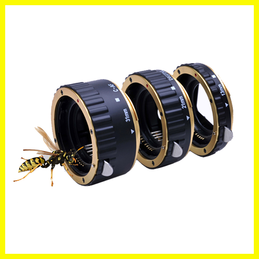 Gold Auto Focus AF Mount Macro Extension Tube Ring for EF S T5i T4i T3i T2i