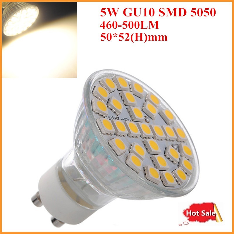 10Pcs/Lot 220V 110V LED GU10 5W SMD 5050 Warm White Pure White Energy Saving Spotlight Bulb SMD GU10 LED Lamp Free Shipping