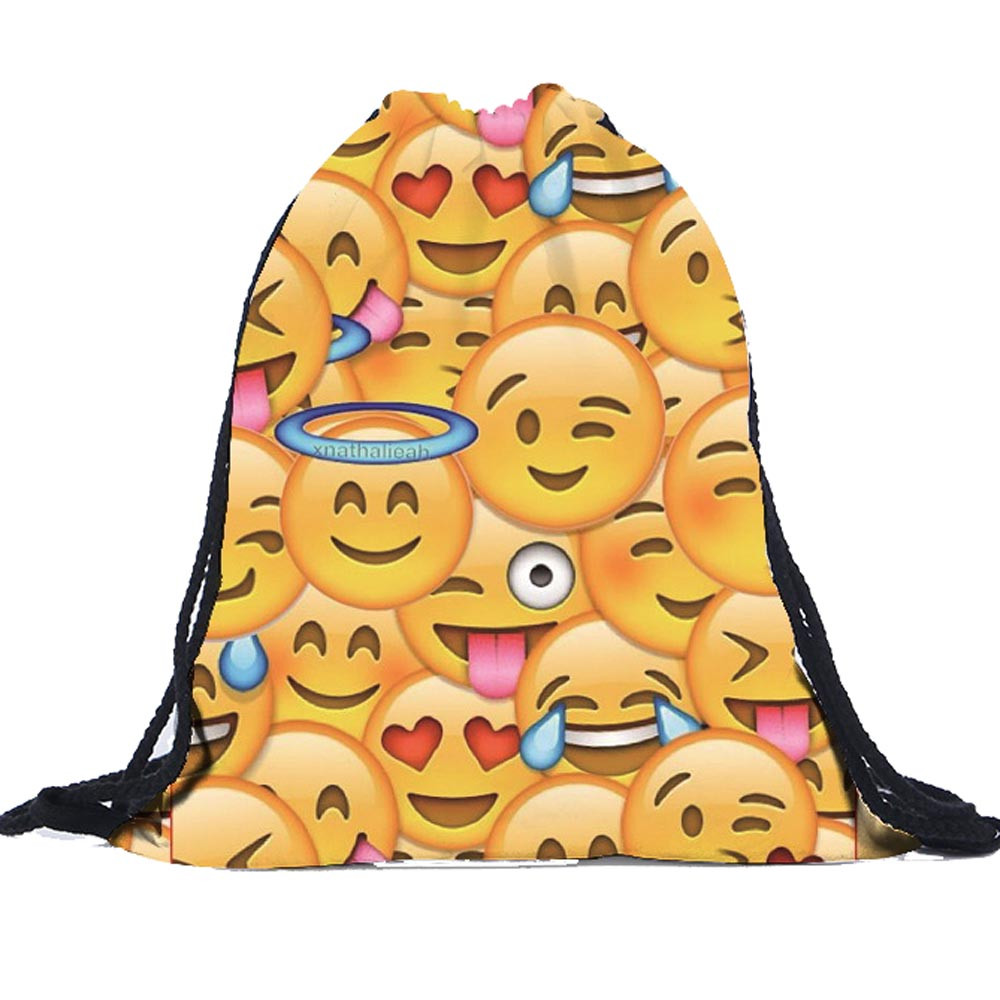 emoji drawstring backpack