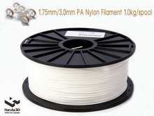 White color PA Nylon 3D printer filament 1.75mm 3.0mm 1kg/2.2lbs Consumable Material for MakerBot RepRap UP Mendel 3D Printer
