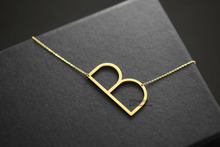 Fashion letter pendant necklace initial necklace 24K gold chain alphabet collar necklace women stainless steel jewelry