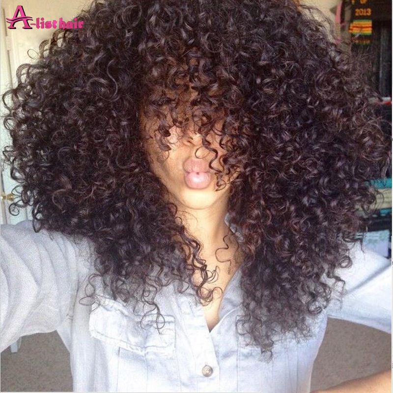 Messy black curly shower