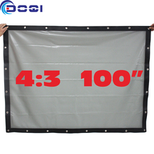 100″ 4:3 Rear Projection Screen Special PVC Soft Curtain with Eyelet for Any Projector Home Theater Outdoor Movie Film