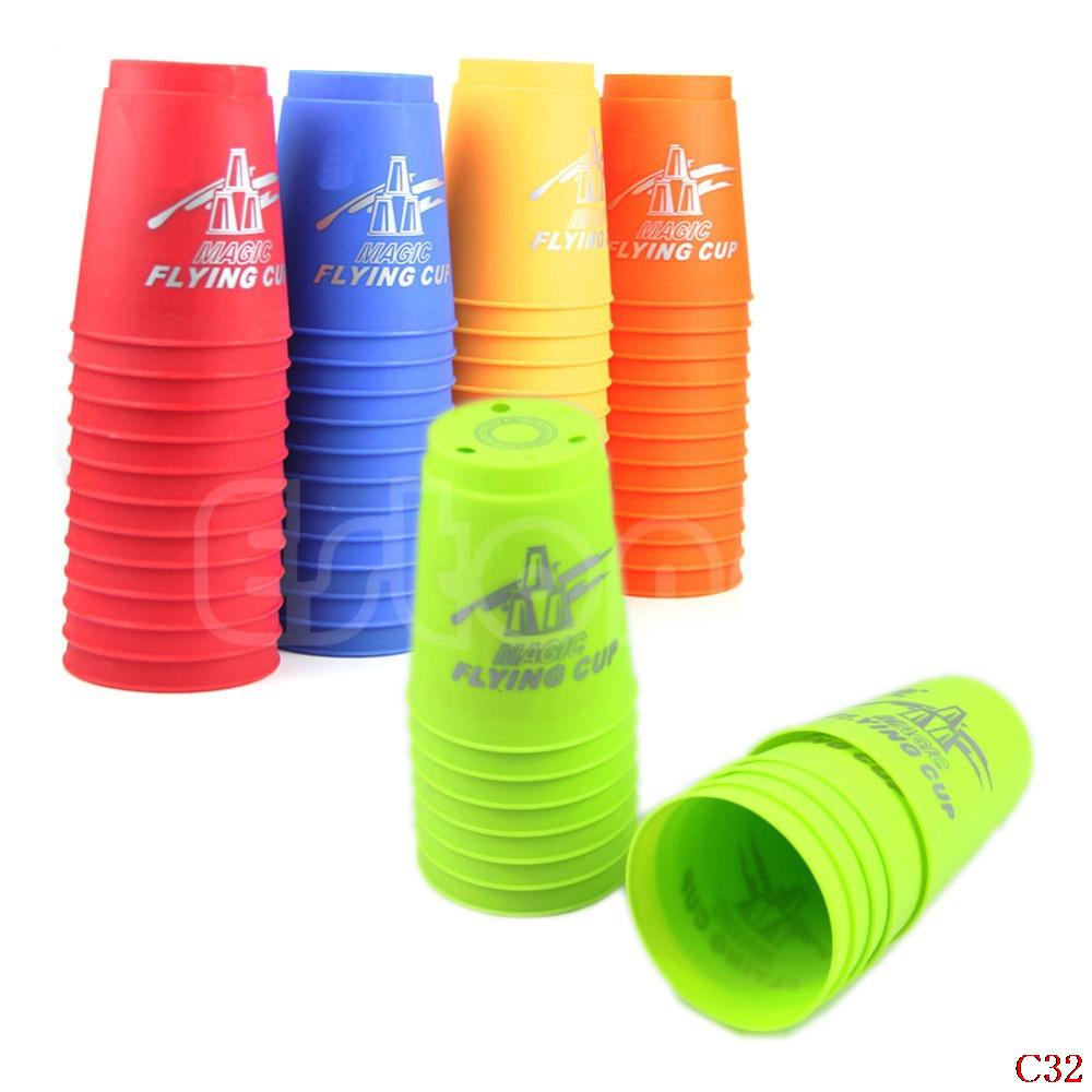 Free Shipping 12Pcs Sport Flying Stacking Christmas Speed Gift Stacks Rapid Luminous Cups Set