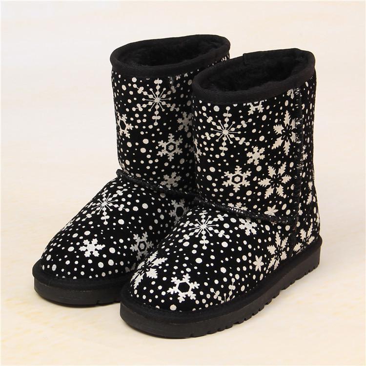 Keep warm winter Kids Children's shoes snow boots snowflake Christmas Gift snow boots snowflake pattern kids warm Short Boots