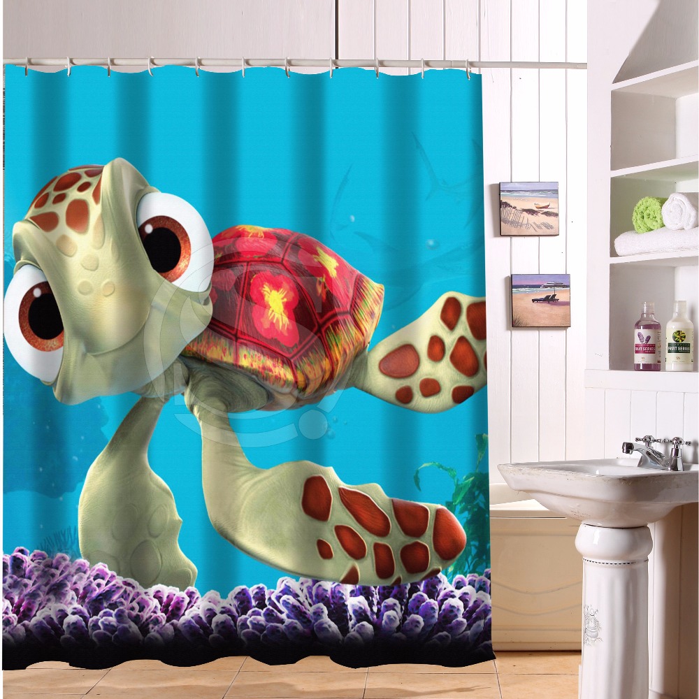 Best Selling Bathroom Product Print Cute Cartoon Finding Nemo Pictures Shower Curtain Waterproof For Children Size 122 x 182cm