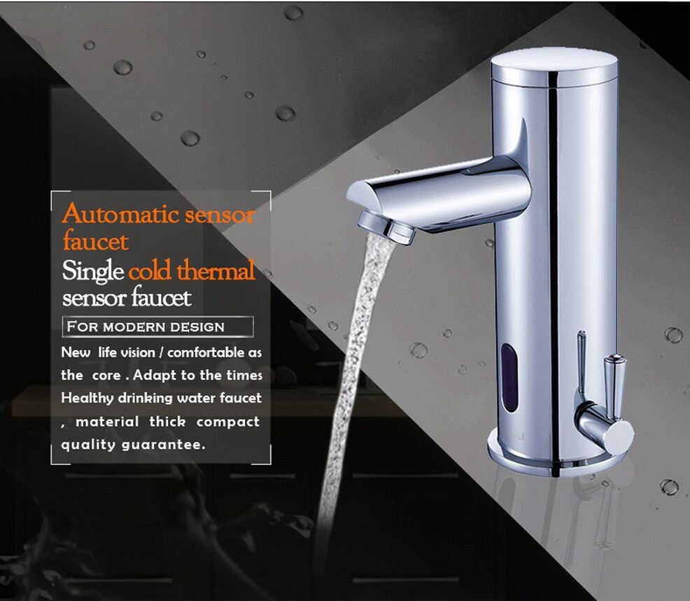 high quality brass chrome finish hot and cold bathroom basin sensor faucet sink faucet