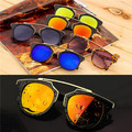 Fashion Vintage Sunglasses Retro Cat Eye Semi-Rim Round Sunglasses
