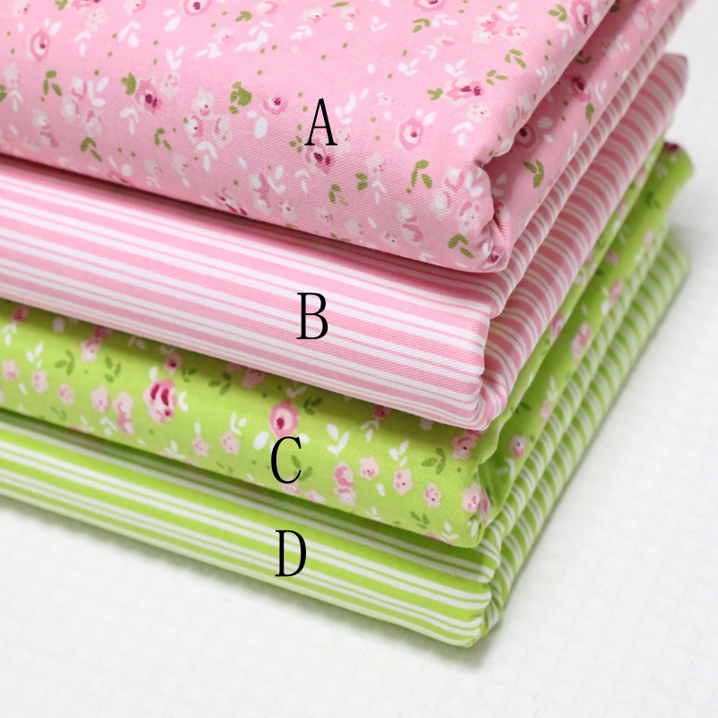 1/2Merter 50cm*160CM Delicate Flower /stripe 100%cotton Quilting meter fabric Clothes Home Textile Bedding Sewing Doll Cloth
