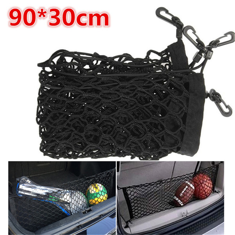 90*30CM Car Rear Cargo Net Nylon Elastic Trunk Luggage Rack Net car styling car trunk organizer