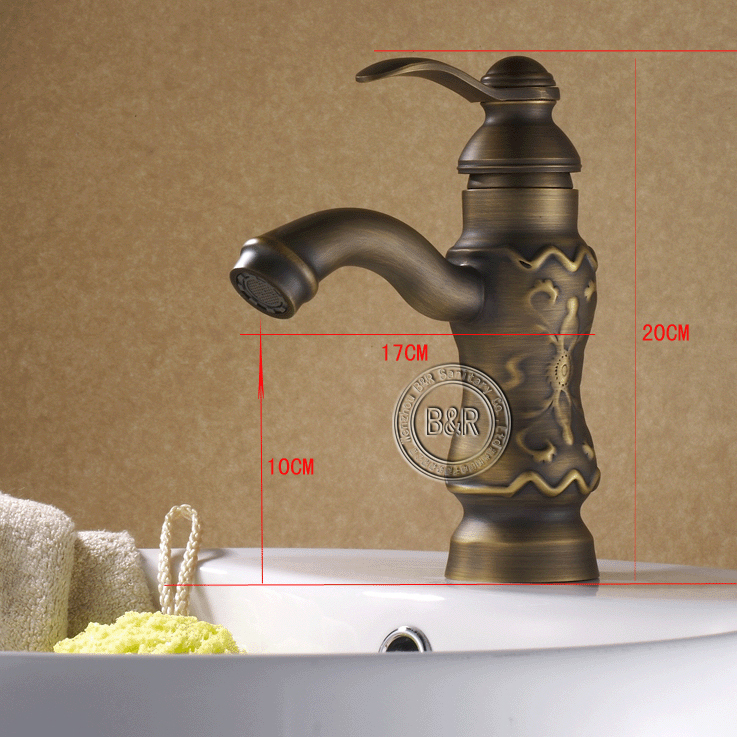 Freeshipping Single Handle Antique Brass Centerset Bathroom Sink Faucet hy-623-2