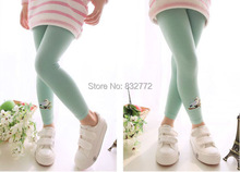 Baby Kids Girls Cotton Pants Embroidery Bird Warm Stretchy Leggings Trousers 2015 