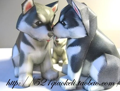 husky  Grossistes husky papercraft template en des Ligne puzzle 3d à puzzle   husky 3d Gros en