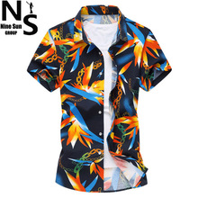 TOP NS Brand Design Size Big Short Sleeve Mens Shirts Luxury Stylish Men’s Hawaiian Shirt New Flower Casual Men Shirt Summer