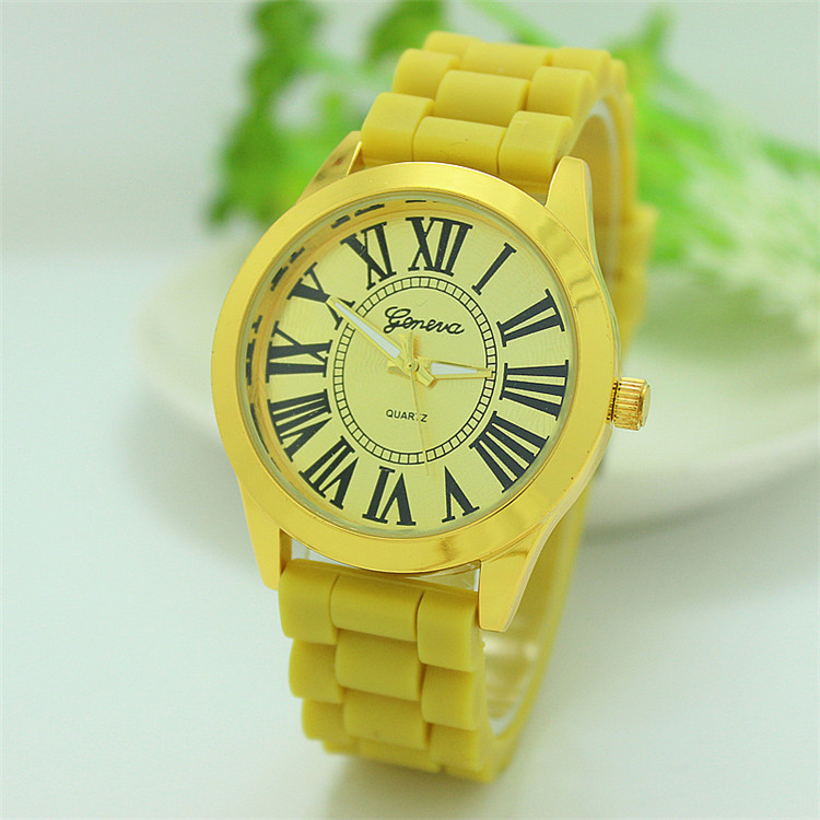 NEW Geneva Watch women Fashion Quartz Watches Silicone Young Sports Women gold watch Casual Dress Wristwatches