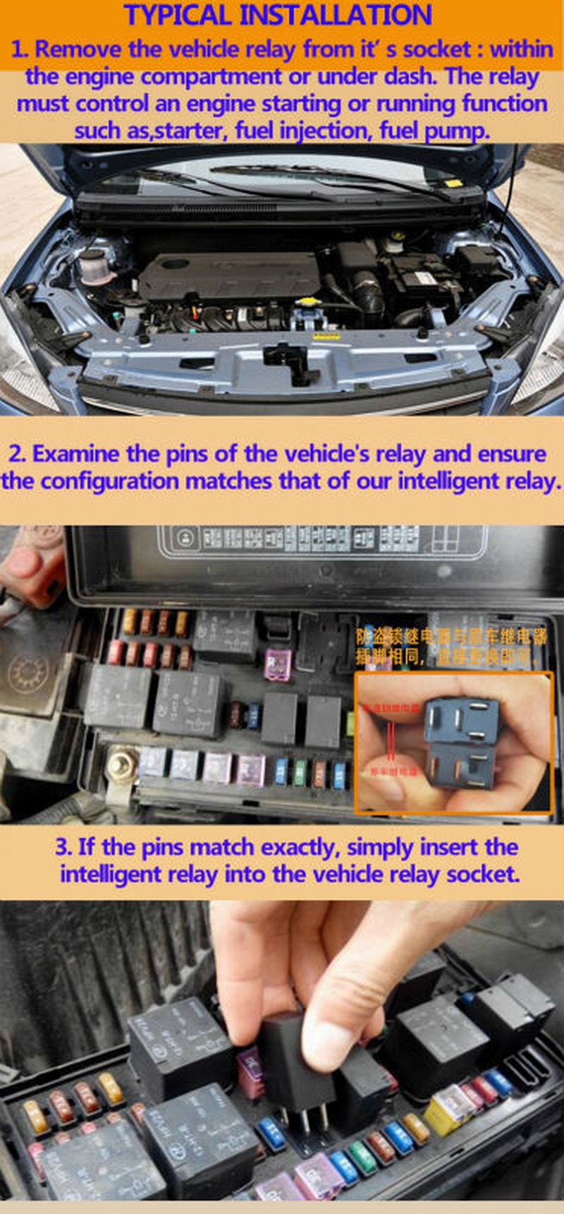 Car Immobilizer Anti Theft Relay Anti theft Electronic Concealed Lock