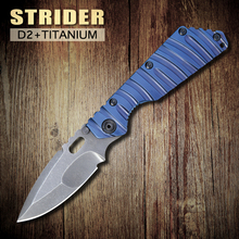 2015 de la alta calidad Strider D2 acero lámina TC4 titanium cuchillo plegable táctico de la supervivencia camping herramientas del envío libre