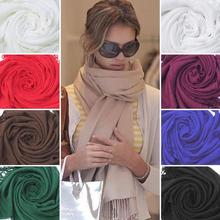Womens Trendy Wrap Scarf Wool Blends Soft Warm Long Large Shawl Tassels