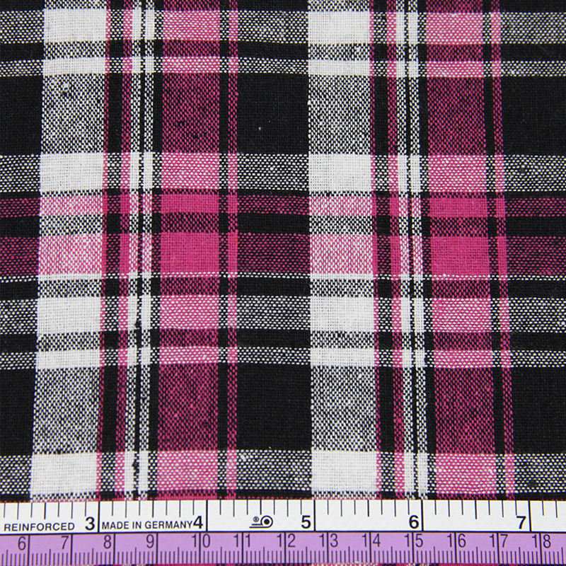 43231 50*147CM black hotpink plaid fabric for Tissue Kids Bedding textile for Sewing Tilda Doll, DIY handmade materials