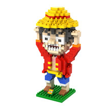 LOZ 9821 Japanese Anime Series One Piece Monkey D Luffy Diamond Bricks Minifigures Building Block Minifigure Toys For Gift