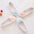 2016 Spring and Autumn thin section striped home shoes waterproof non slip shoes cute bows month