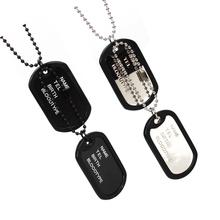 Hot Selling New unique Designer Mens Military Army Style Black 2 Dog Tags Chain Mens Pendant Necklace Jewelry Accessories