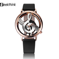 2016 GEEKTHINK Brand Unique Design Quartz Analog Hollow Musical Note Style WristWatch Woman fashion ladies Gfit