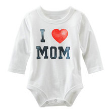 2016 Summer Kids Baby Boys Girl Toddler Cute I Love MOM/DAD Letter Print Romper Black White