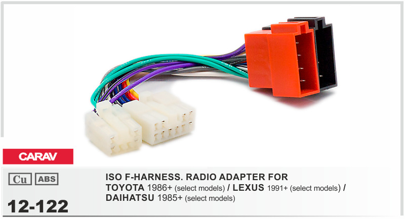 Carav12-122 ISO F-HARNESS.RADIO   STOYOTA / LEXUS / DAIHATSU       