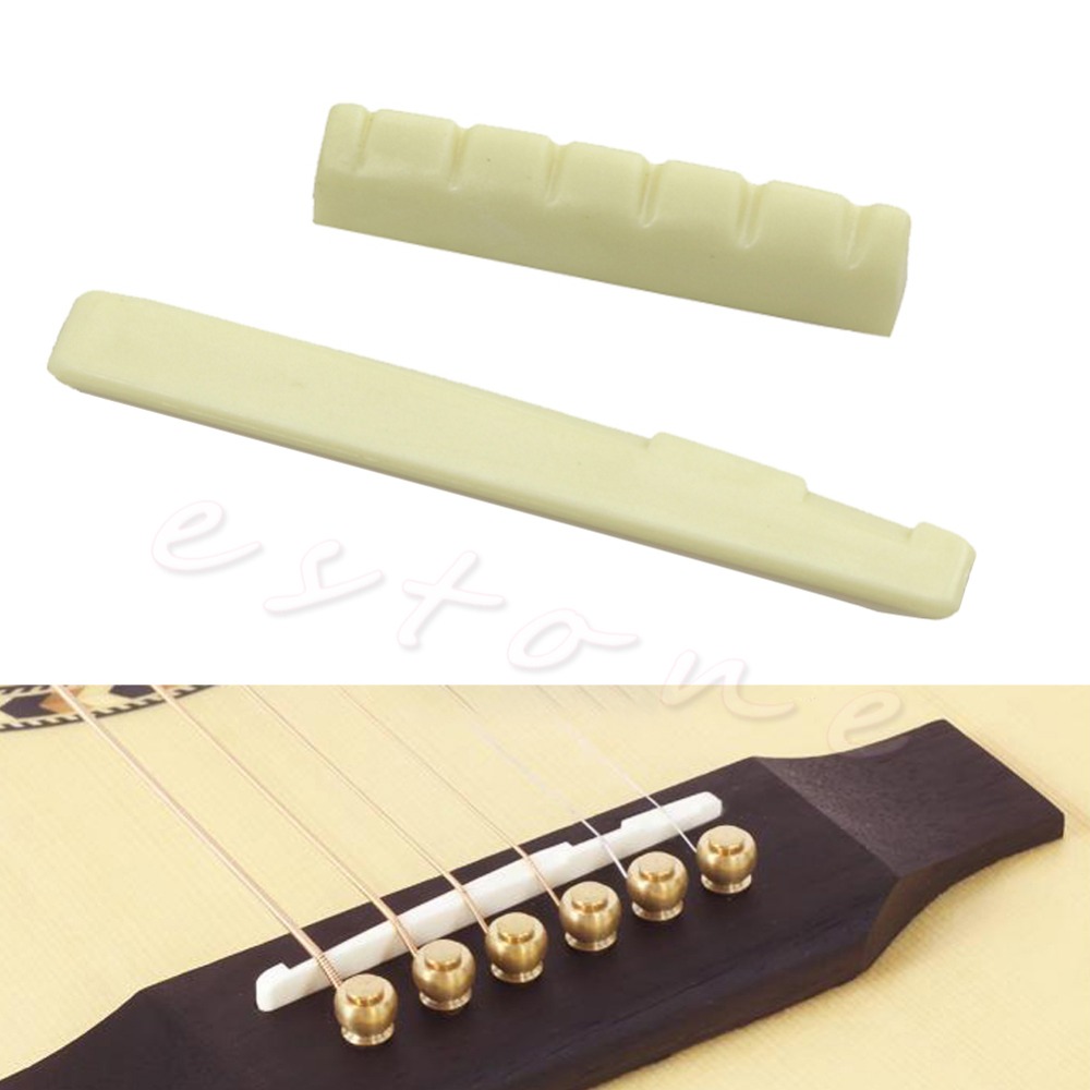 1 Set Universal Bone Bridge Pins Nail Nut Saddle Part For Acoustic Folk Guitar