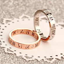 Sterling Silver Rose Gold CZ Diamond Rome number 18K digital male and female lovers ring ring jewelry wholesale