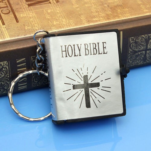 NEU Mini Keychain Bibel HEILIGE BIBEL Religiöse christliche Jesus High qua S6X2 